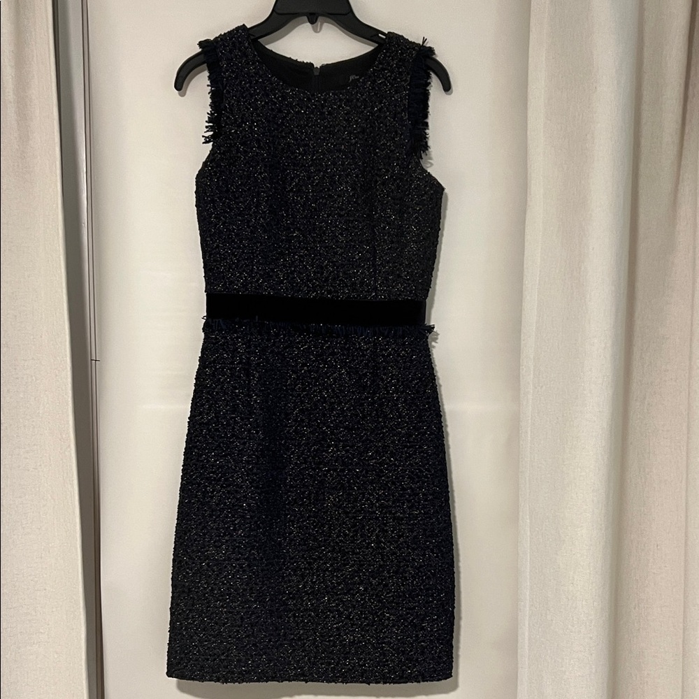 J.Crew Navy Textured Midi Dress